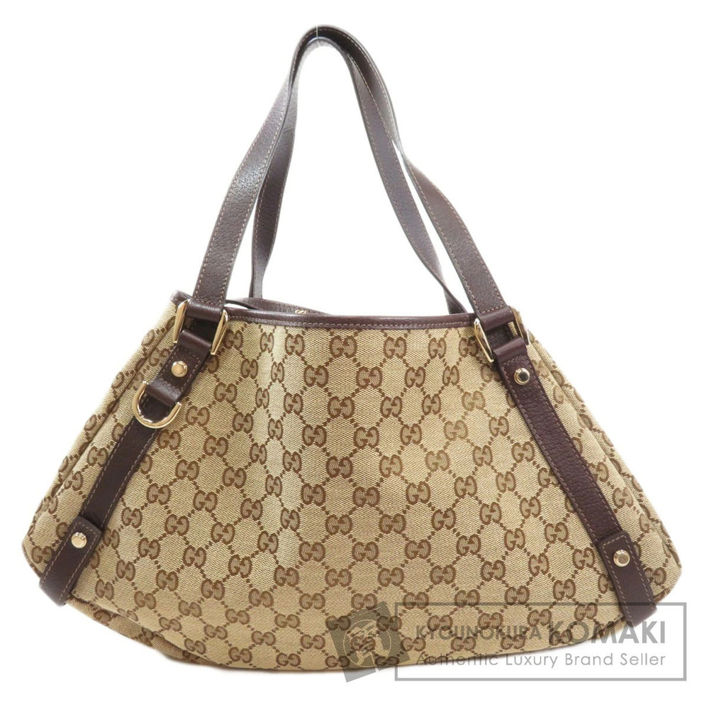 Gucci GG Canvas Abbey tote bag beige brown leather